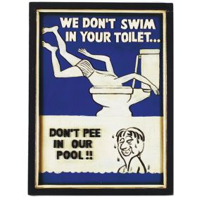 Swim In Toilet Wall Sign