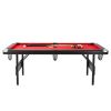 VEVOR Billiards Table, 7 ft Pool Table, Portable Foldable Space-Saving Table, Billiard Table Set Includes Balls, Cues, Chalks and Brush