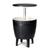 Outdoor Cooler Table, Height-Adjustable Outdoor Cool Bar w/ 10 Gallon Beer and Wine Cooler