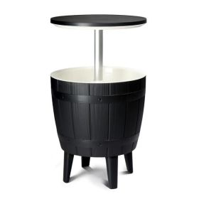 Outdoor Cooler Table, Height-Adjustable Outdoor Cool Bar w/ 10 Gallon Beer and Wine Cooler