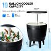 Outdoor Cooler Table, Height-Adjustable Outdoor Cool Bar w/ 10 Gallon Beer and Wine Cooler