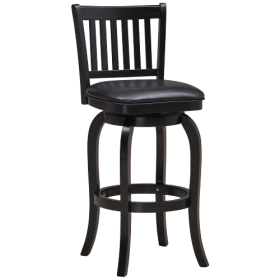 Backed Barstool Square Seat (Style: BLACK)
