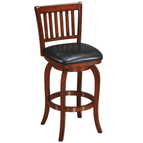 Backed Barstool Square Seat (Style: CHESTNUT)