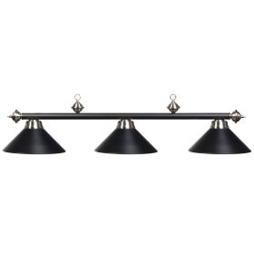 54" 3Lt Billiard Light (Style: MATTE BLK/ST)