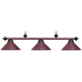54" 3Lt Billiard Light (Style: MATTE BURGANY)