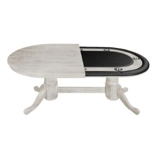 84" Texas Hold'Em Game Table Dining Top (Style: ANTIQUE WHITE)